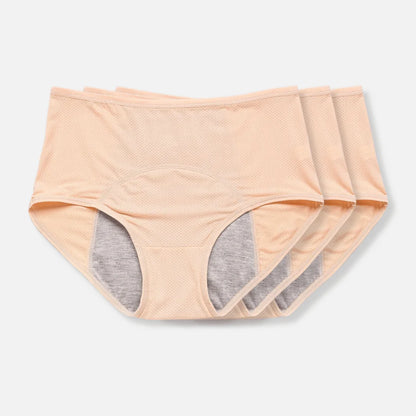 ILYNORA beige high waist leak-proof period briefs front view