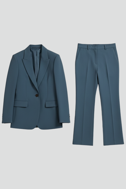 Blazer and Straight Leg Trousers Suit Set