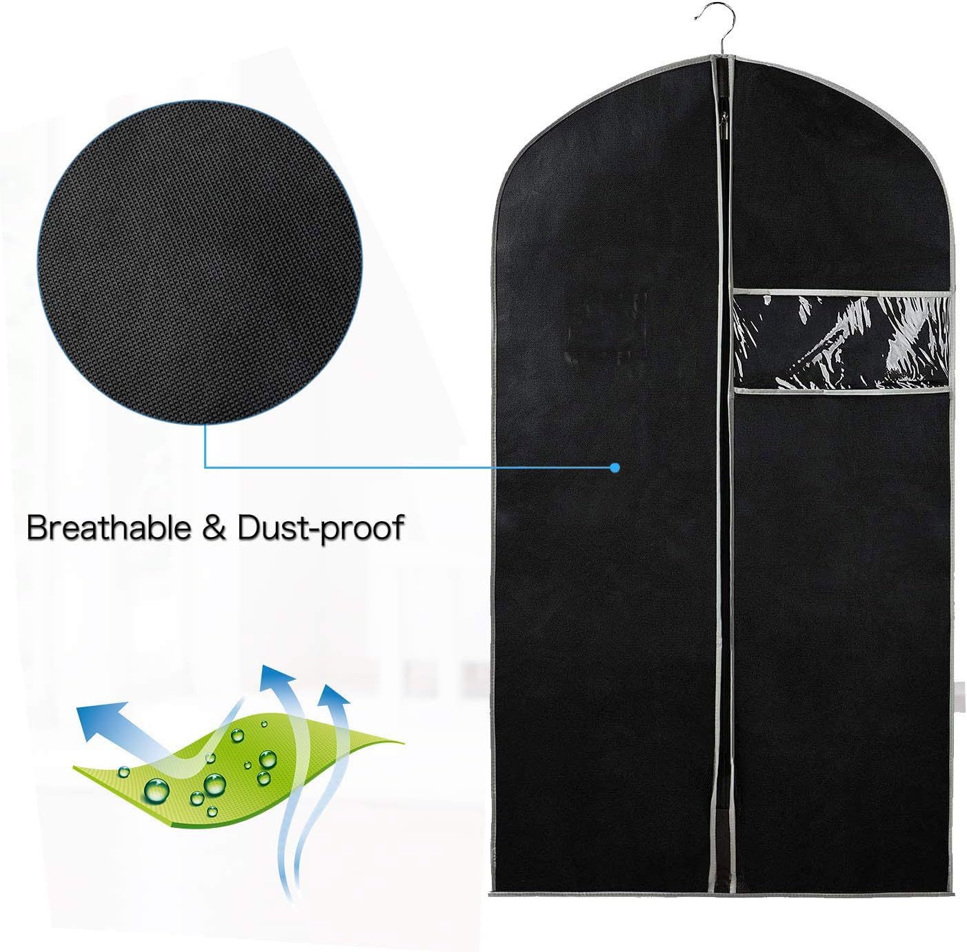 Breathable Garment Cover Set - 10 Pack With Window