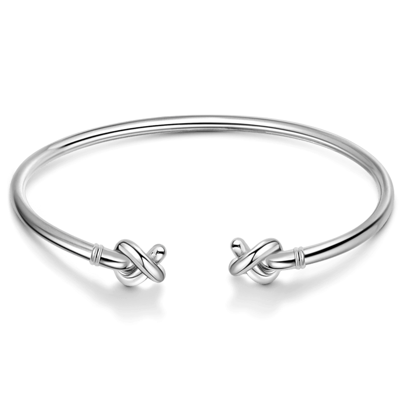 Eternal Bond Silver Double Knot Bangle