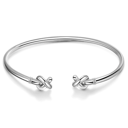 Eternal Bond Silver Double Knot Bangle