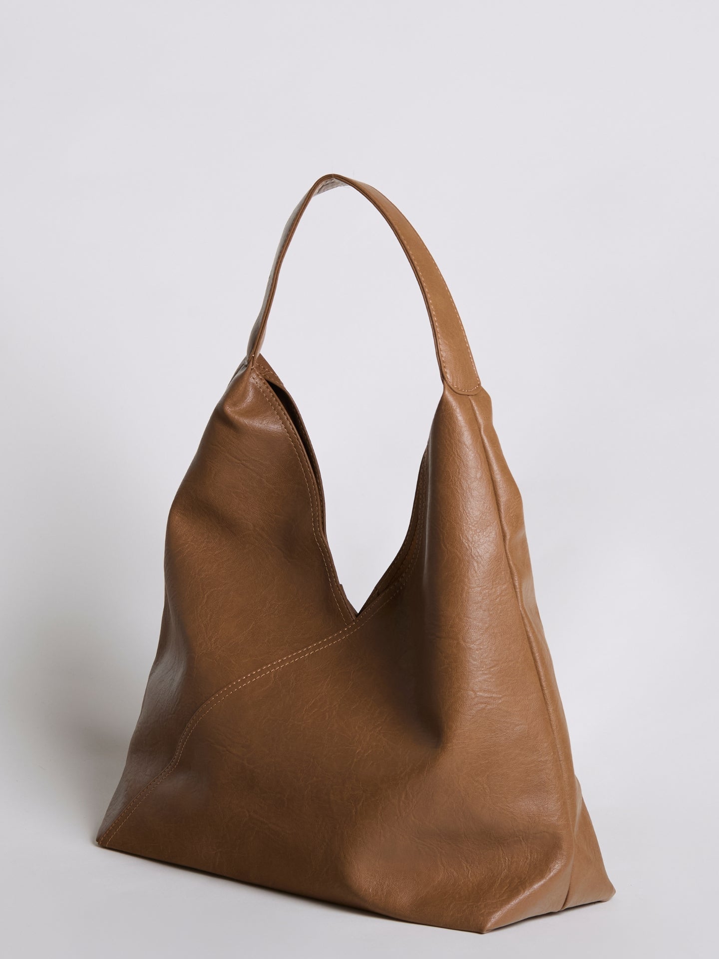 Faux Leather Hobo Shoulder Bag