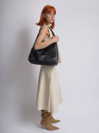 Faux Leather Hobo Shoulder Bag