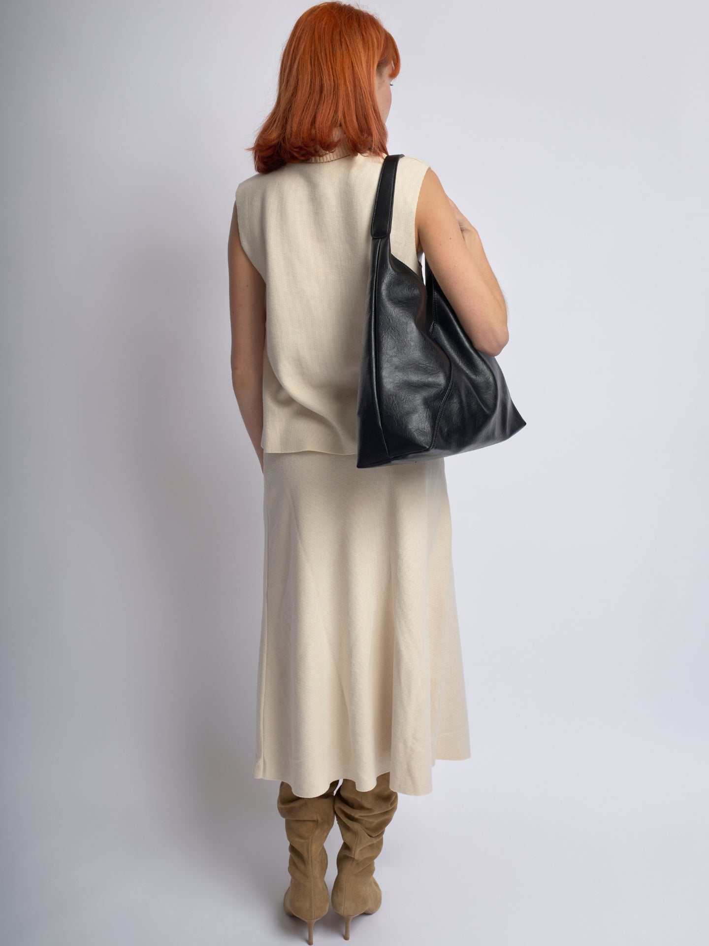 Faux Leather Hobo Shoulder Bag