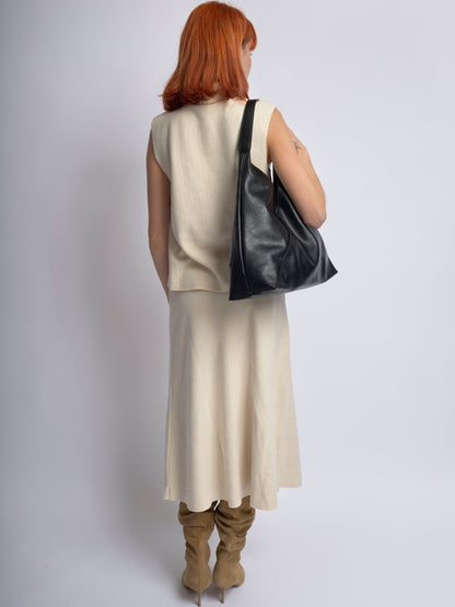 Faux Leather Hobo Shoulder Bag