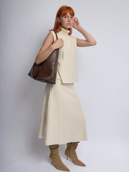 Faux Leather Hobo Shoulder Bag