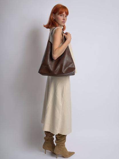 Faux Leather Hobo Shoulder Bag