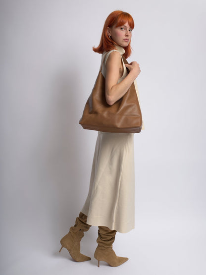 Faux Leather Hobo Shoulder Bag