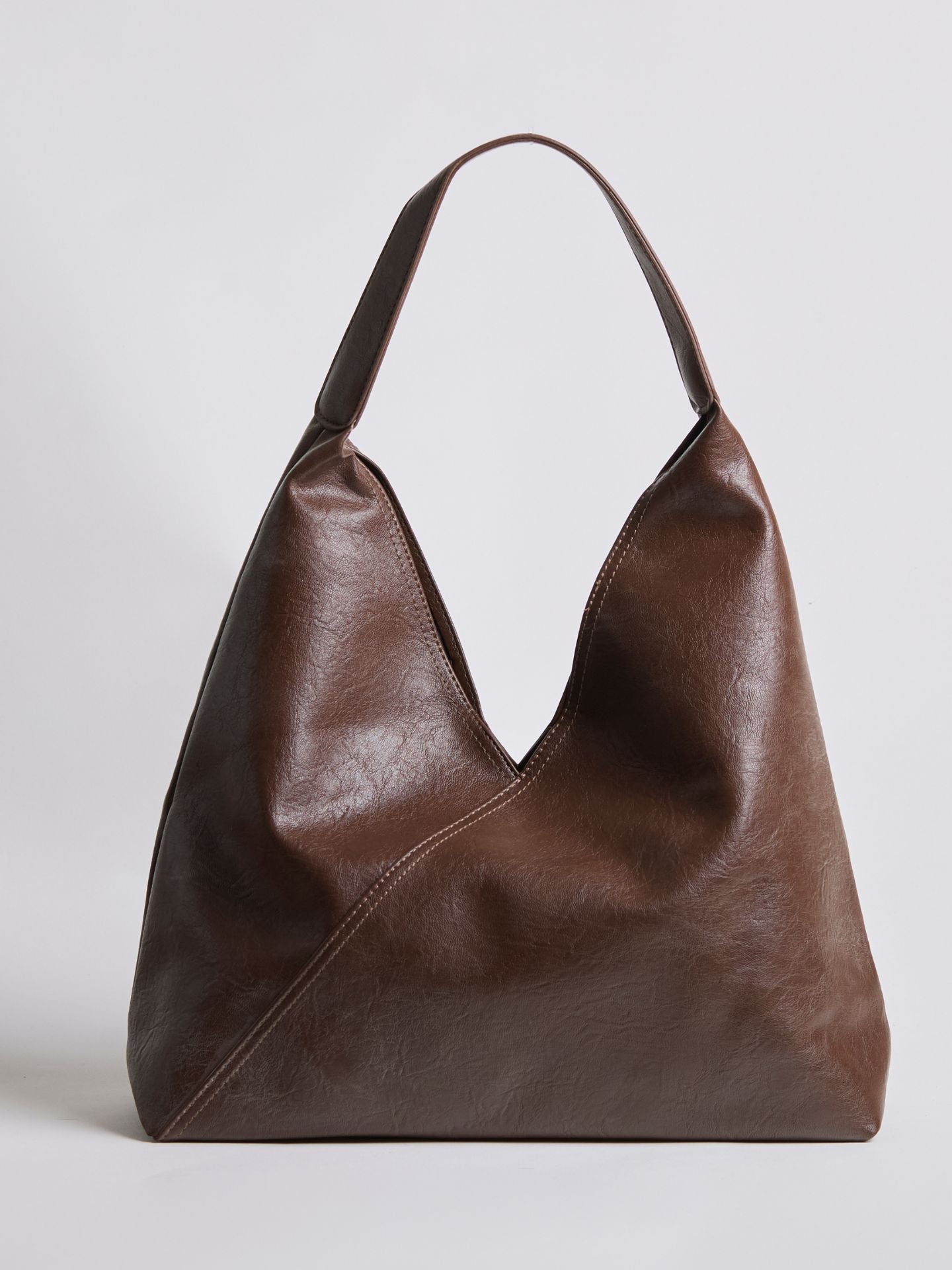 Faux Leather Hobo Shoulder Bag