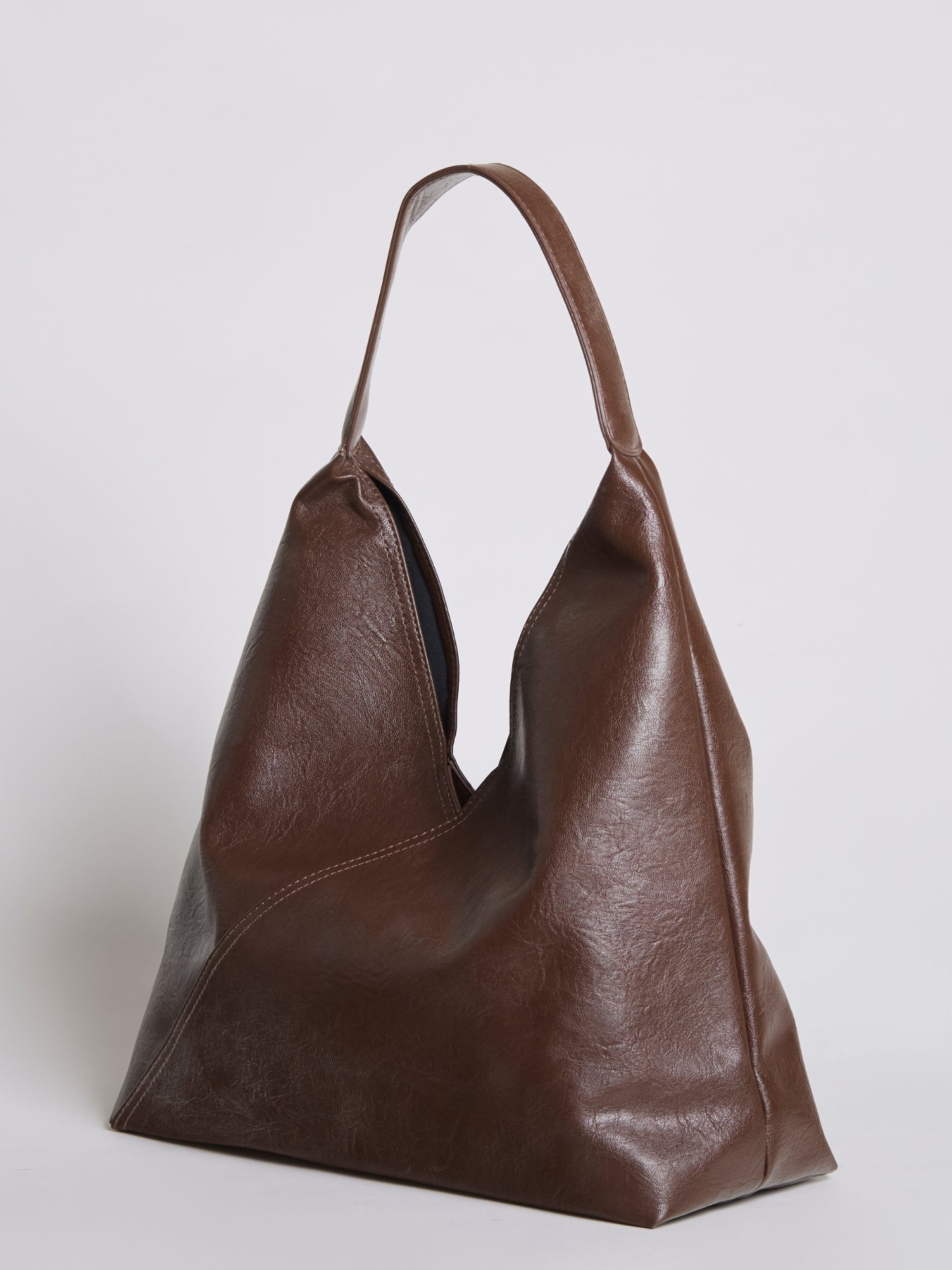 Faux Leather Hobo Shoulder Bag