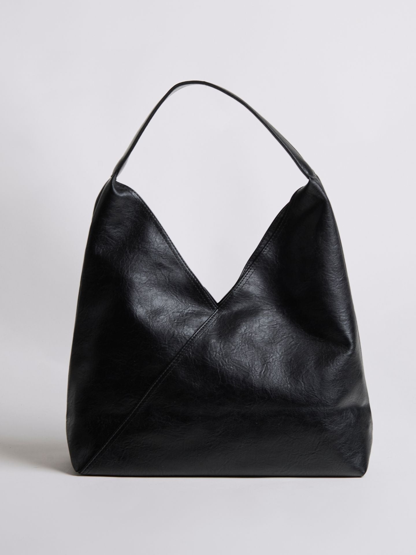 Faux Leather Hobo Shoulder Bag