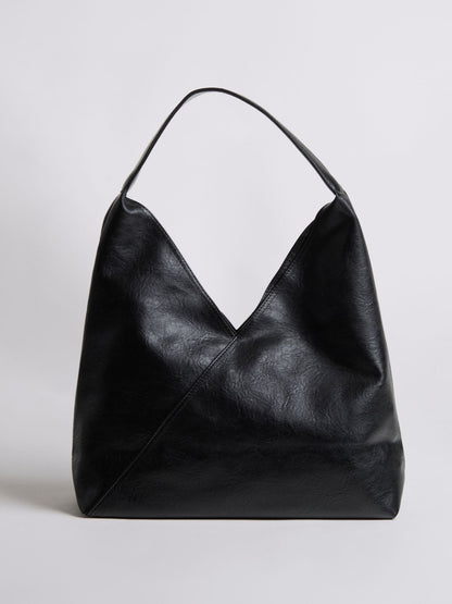 Faux Leather Hobo Shoulder Bag