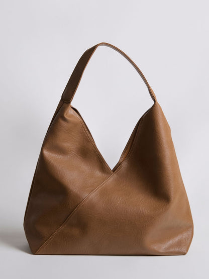 Faux Leather Hobo Shoulder Bag
