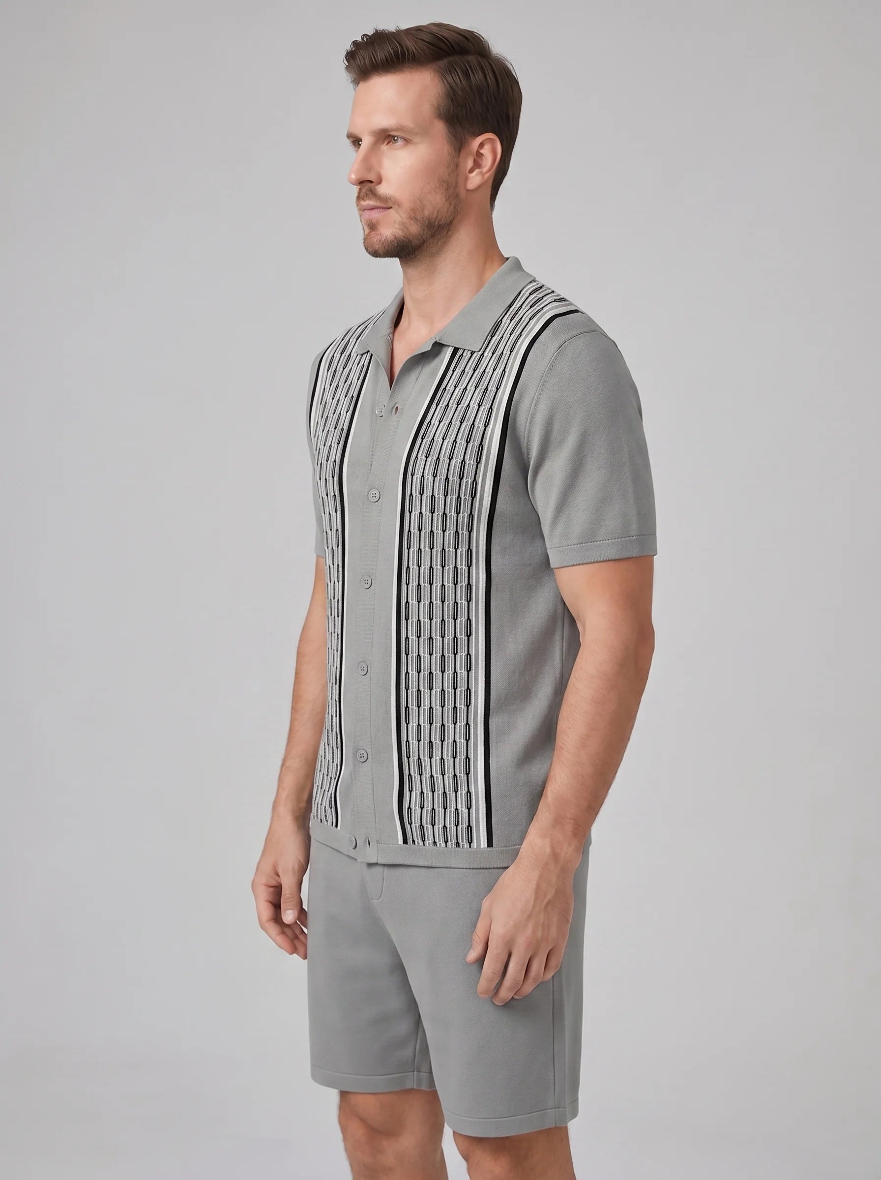 grey-short-sleeve-shirt-shorts-set-side
