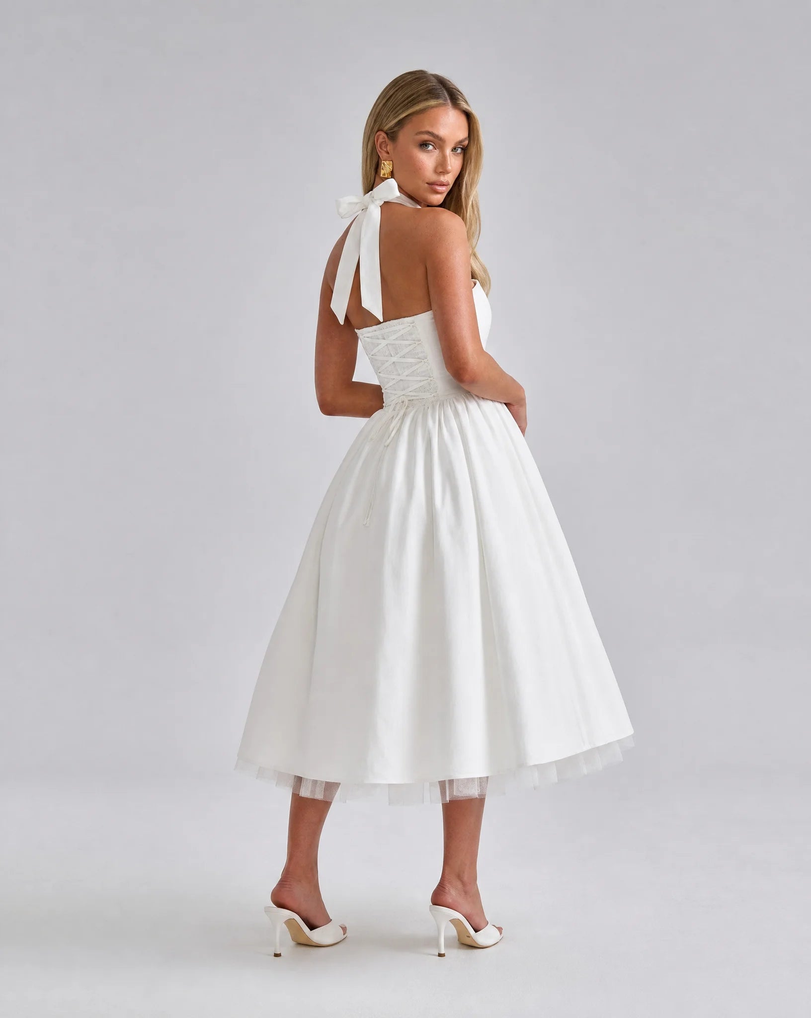 Women's Corset Back Midi Dress – ILYNORA