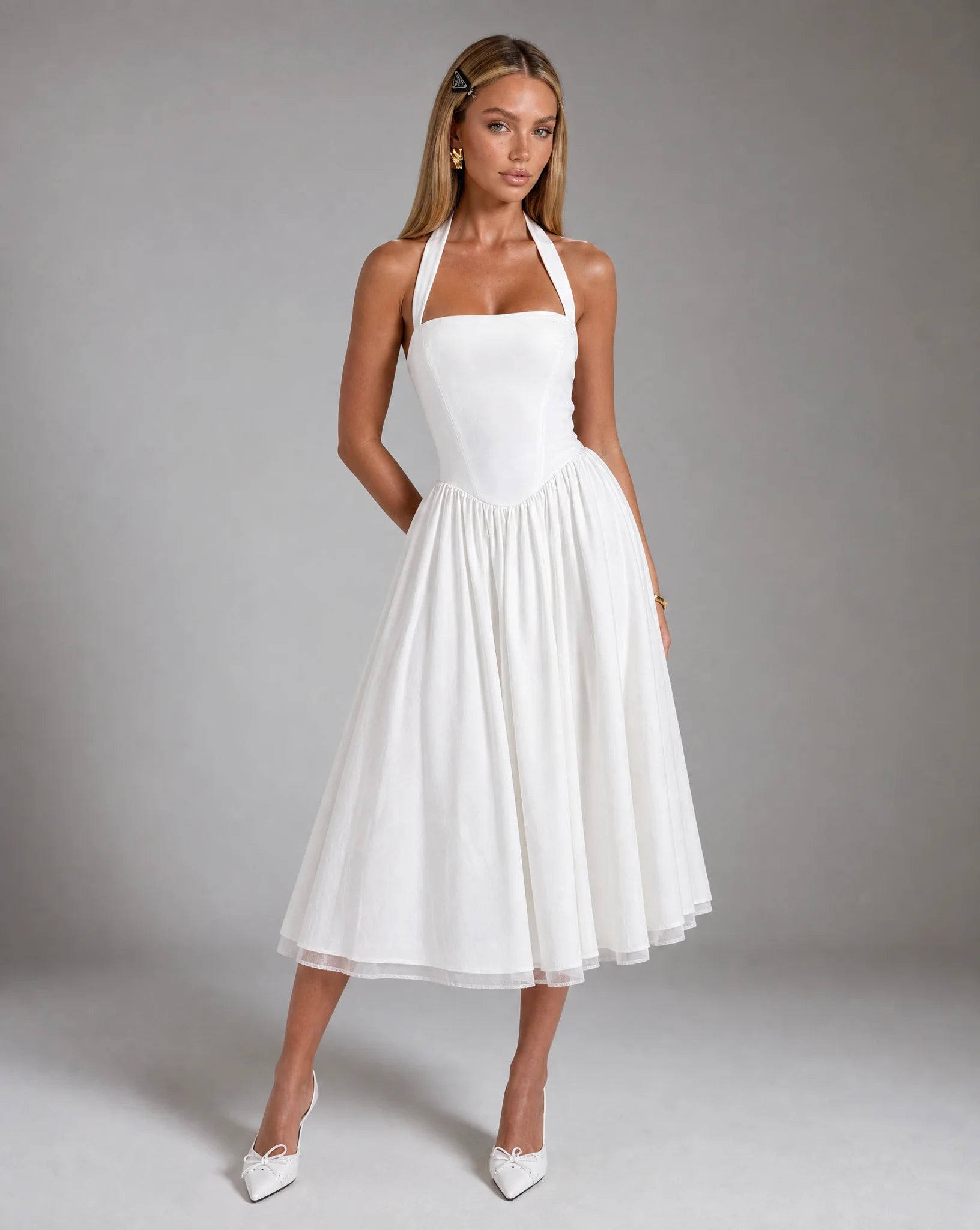 Women's Corset Back Midi Dress – ILYNORA