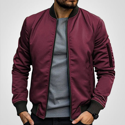 Men's Classic Ribbed Trim Bomber Jacket