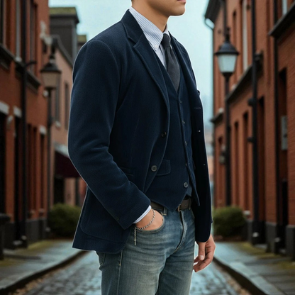 Men's Corduroy Blazer and Waistcoat Set