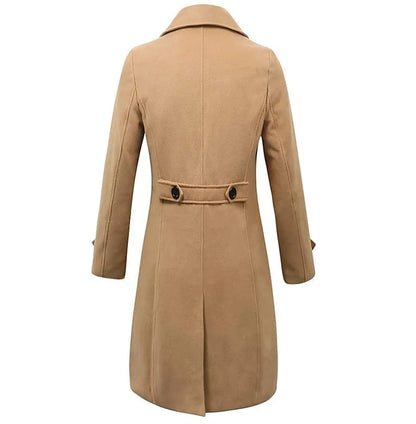 Men's Double Breasted Longline Wool Blend Coat