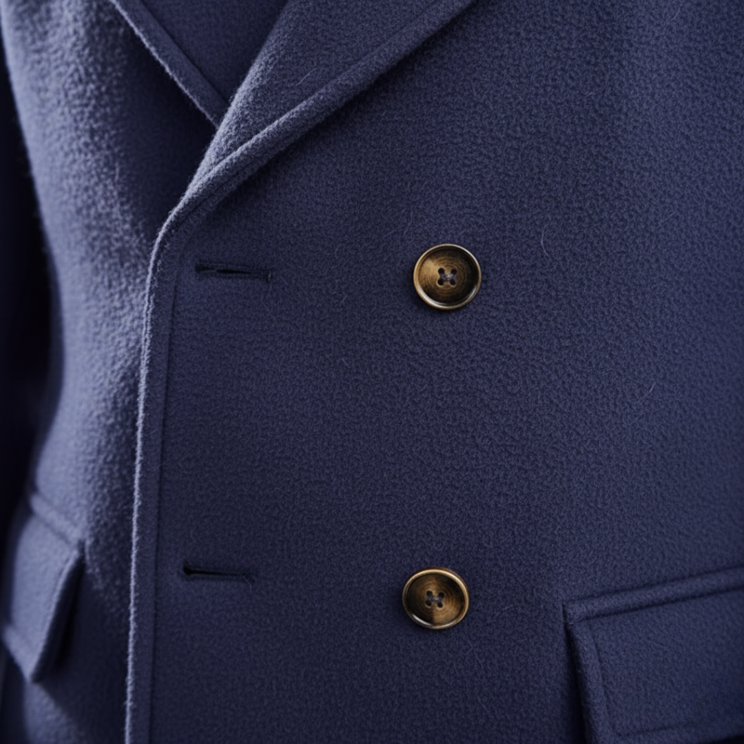 Men's Double Breasted Wool Blend Coat