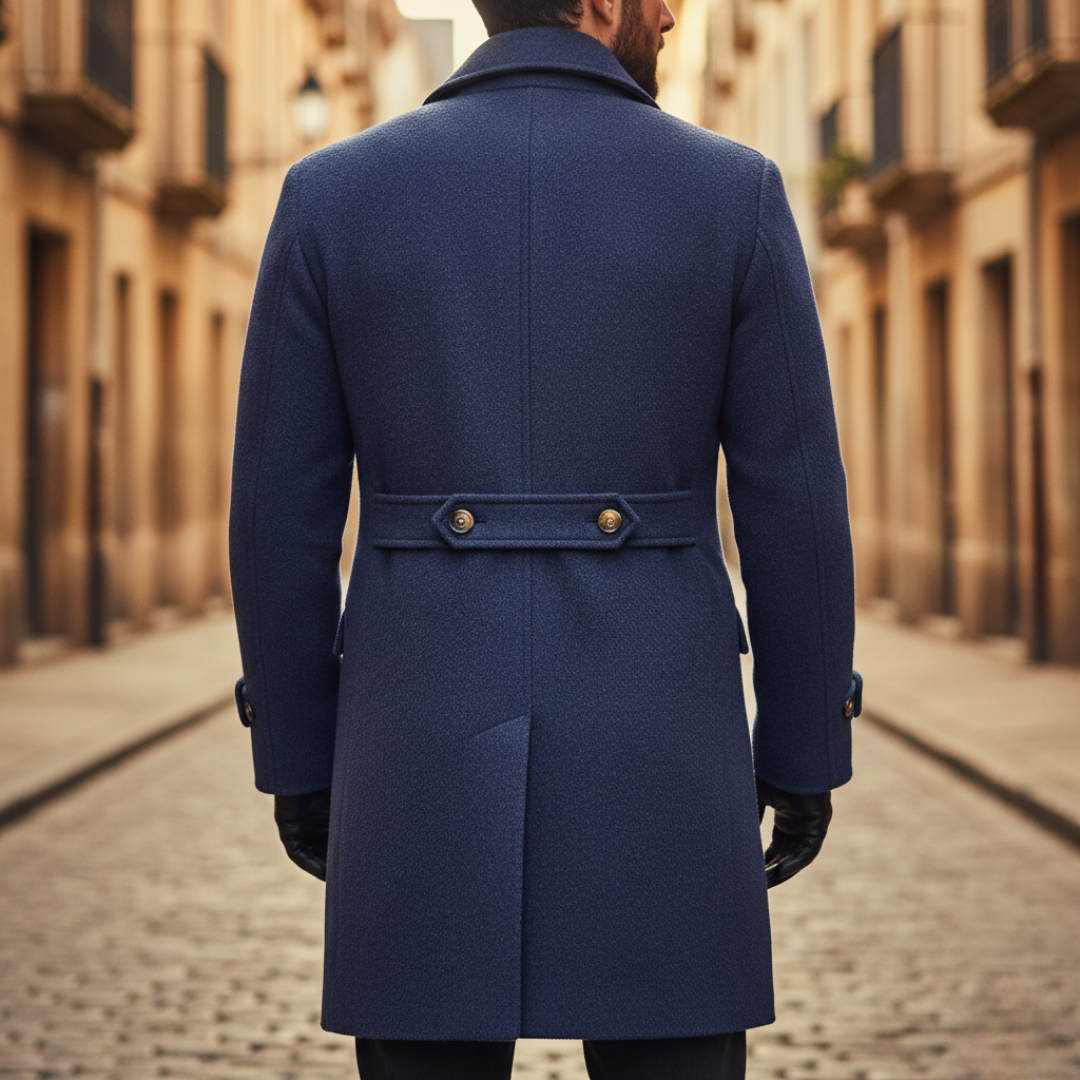 Men's Double Breasted Wool Blend Coat