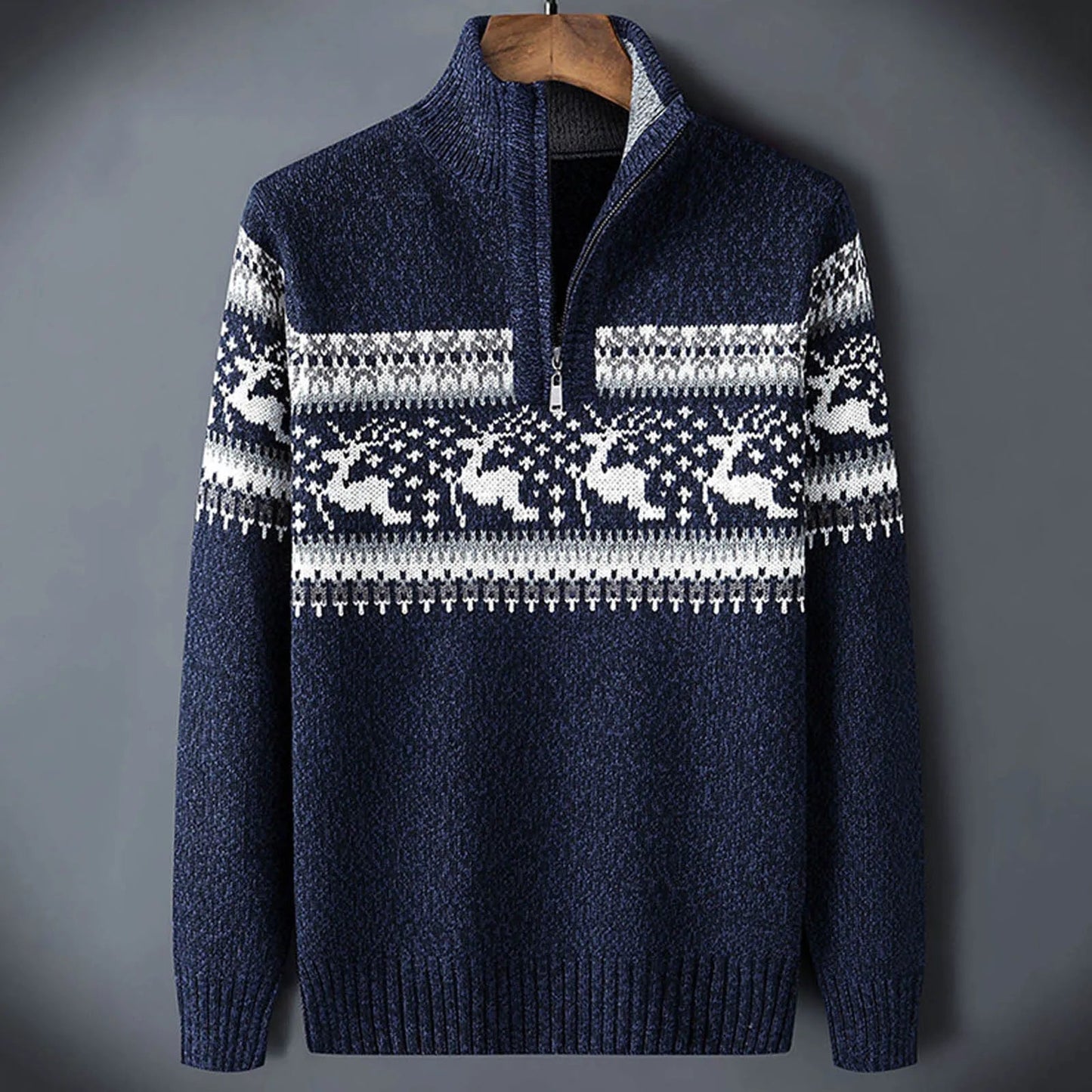 Men's Fair Isle Half Zip Sweater