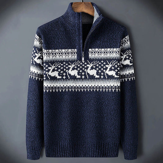 Men's Fair Isle Half Zip Sweater