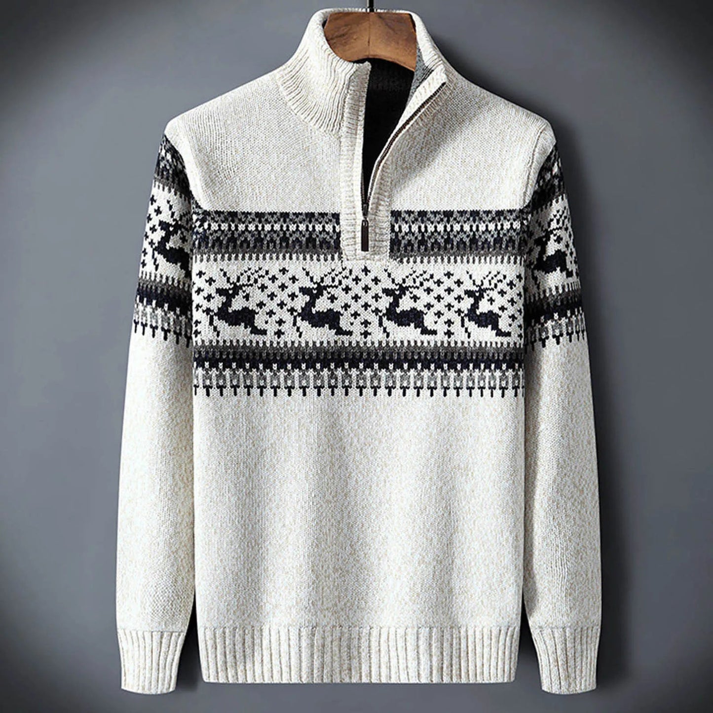 Men's Fair Isle Half Zip Sweater