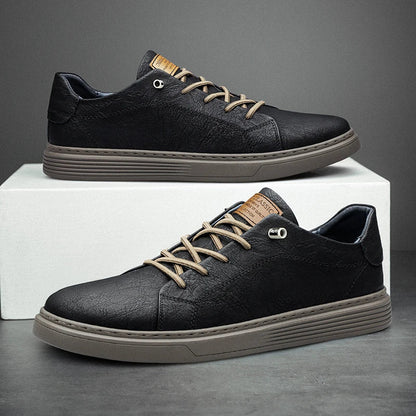 Men's Faux Leather Cushioned Comfort Sneakers