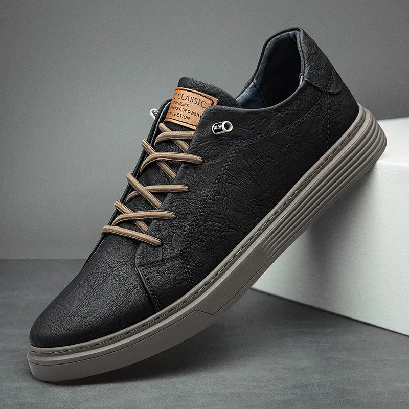 Men's Faux Leather Cushioned Comfort Sneakers