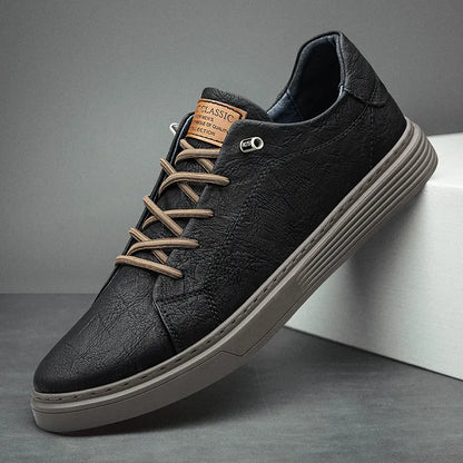 Men's Faux Leather Cushioned Comfort Sneakers