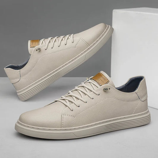 Men's Faux Leather Cushioned Comfort Sneakers