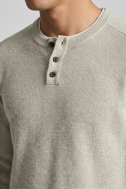 Men's Faux Two Piece Crew Neck Knitted Jumper