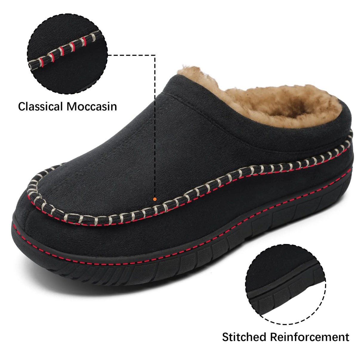 Men's Fleece Lined House Slippers