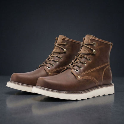 Men's Full-Grain Leather Lace-Up Ankle Boots