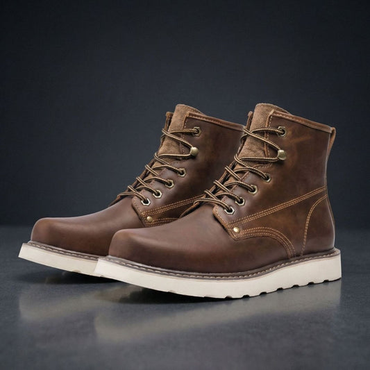 Men's Full-Grain Leather Lace-Up Ankle Boots