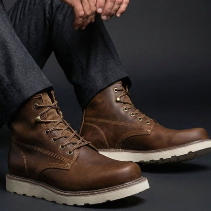 Men's Full-Grain Leather Lace-Up Ankle Boots