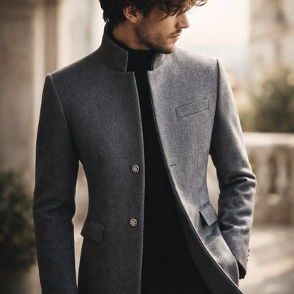 Men's High Collar Tailored Coat