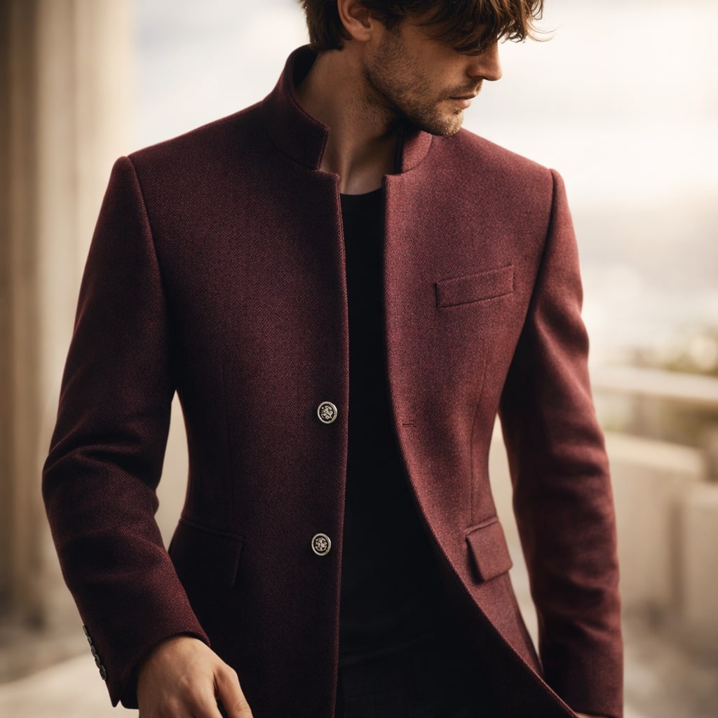 Men's High Collar Tailored Coat