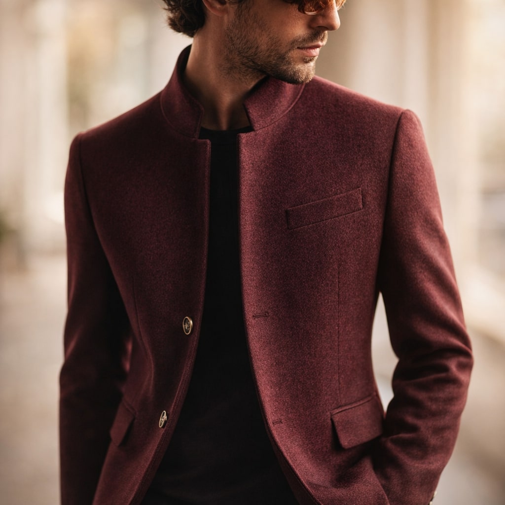 Men's High Collar Tailored Coat