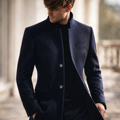 Men's High Collar Tailored Coat