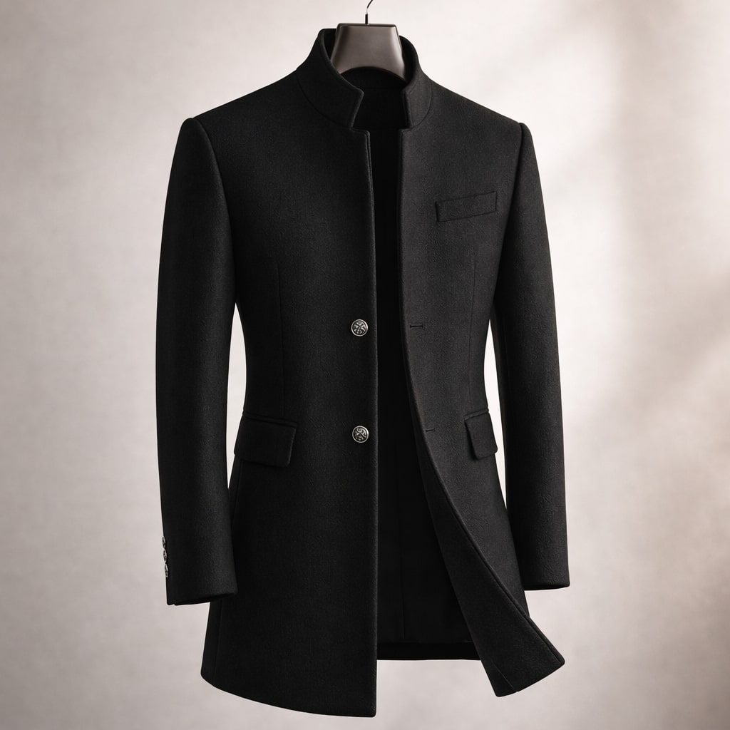 Men's High Collar Tailored Coat