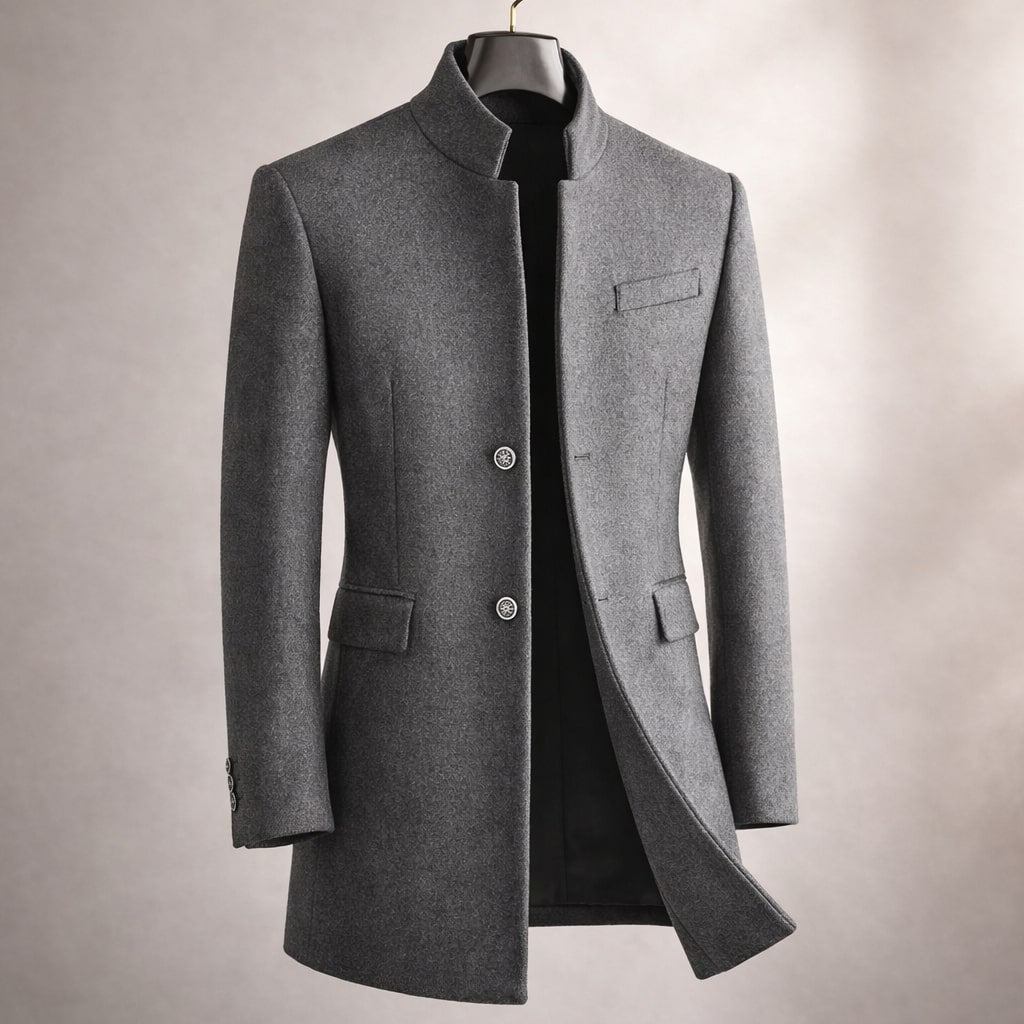 Men's High Collar Tailored Coat