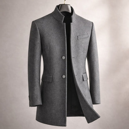 Men's High Collar Tailored Coat
