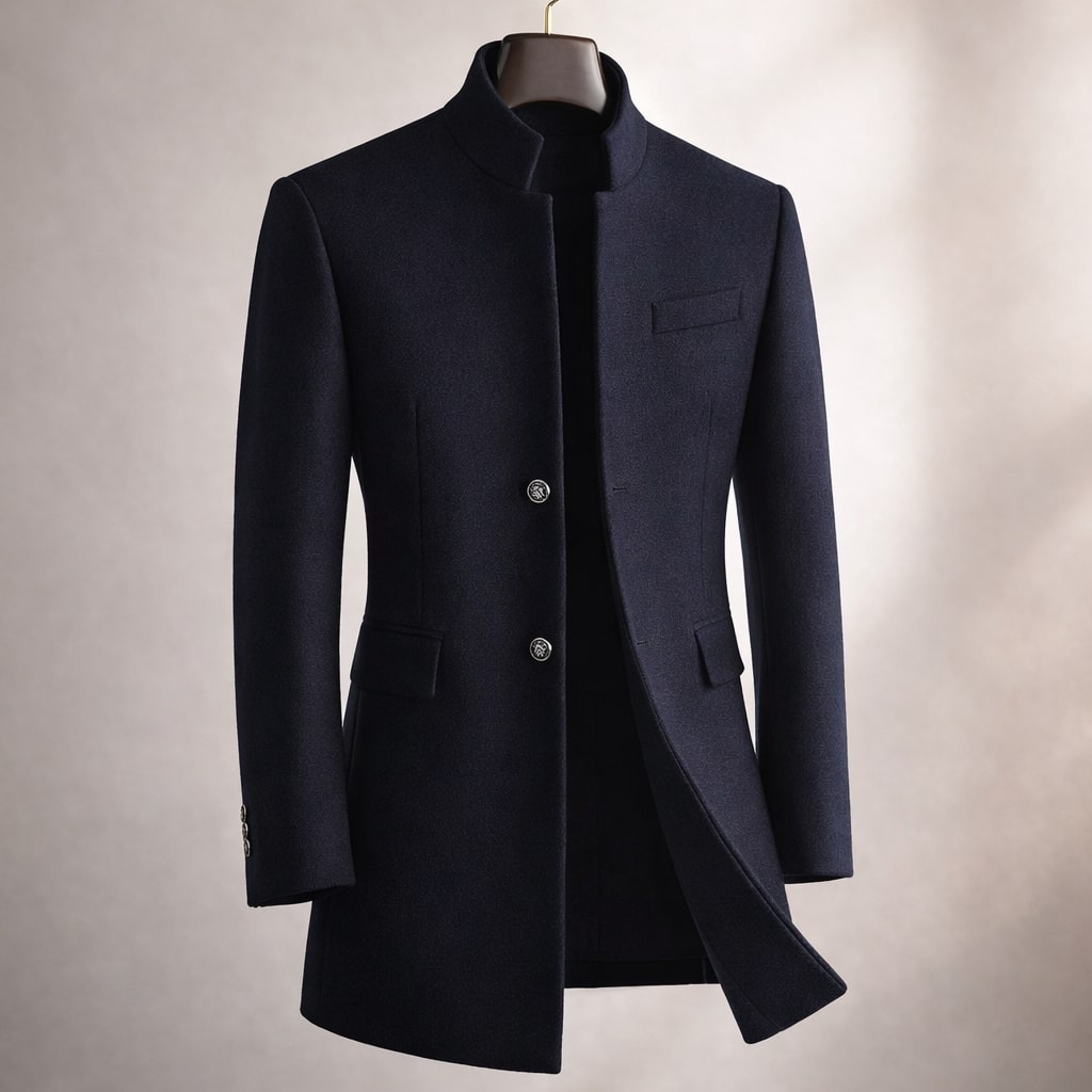 Men's High Collar Tailored Coat