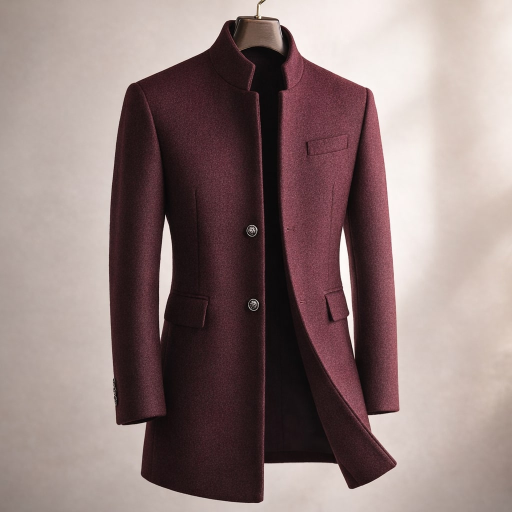 Men's High Collar Tailored Coat