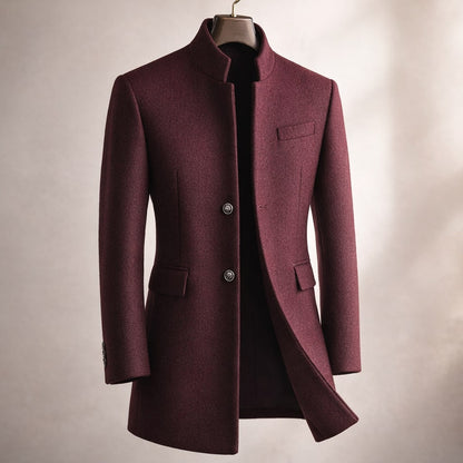Men's High Collar Tailored Coat