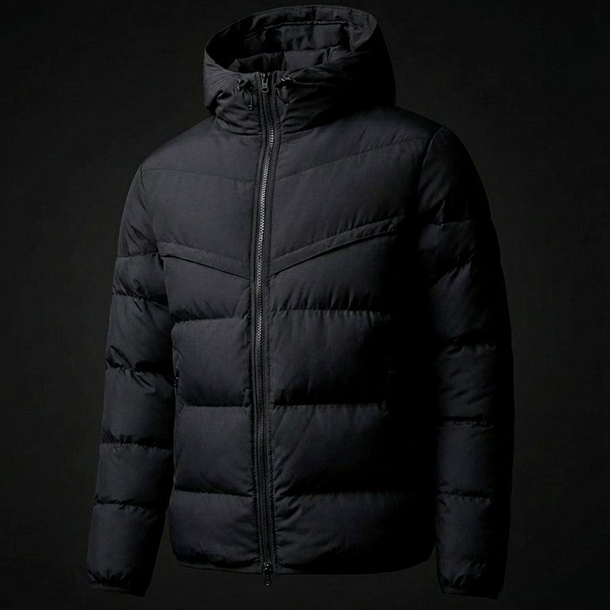 Men's Hooded Contrast-Panel Puffer Jacket