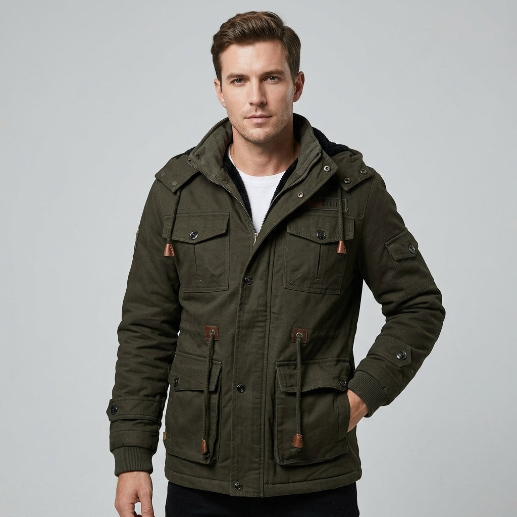 Men's Hooded Fleece Thermal Outdoor Jacket