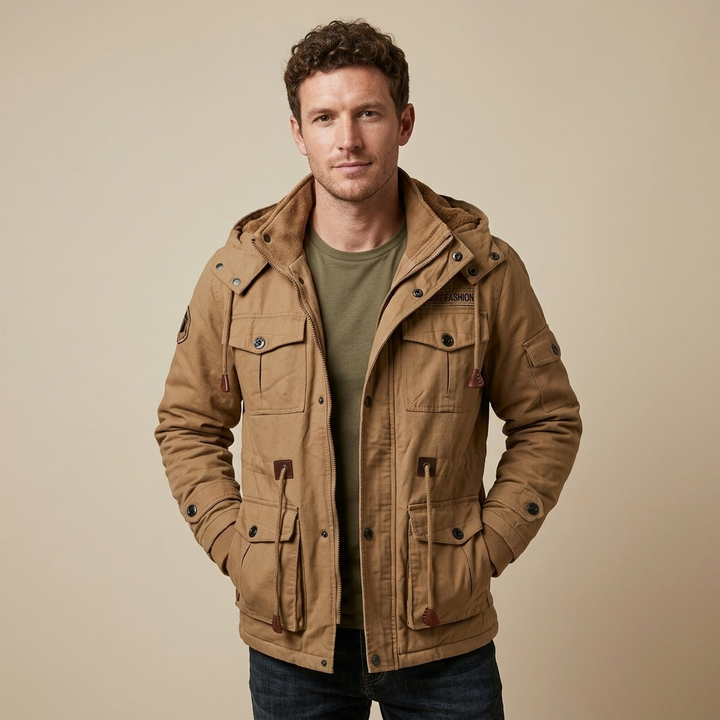 Men's Hooded Fleece Thermal Outdoor Jacket